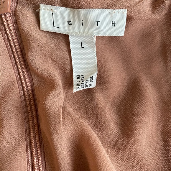 Leith T-Strap Faux Silk Slip Midi Dress - Picture 5 of 5